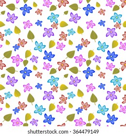 Pattern of flowers and leaves