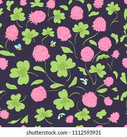 pattern of flowers and leaves of clover