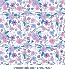 pattern of flowers and leaves. pink and purple peonies and wildflowers. for printing on fabric, wrapping paper, paper cups. template for cards, invitations