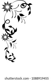 pattern flowers leaves stamen tattoo
