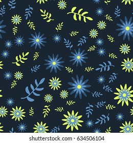 the pattern of flowers and leaves, textile, retro