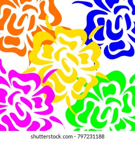 the pattern of flowers. logo of flower like roses isolated on white background