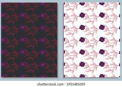 pattern of flowers on a light and dark background