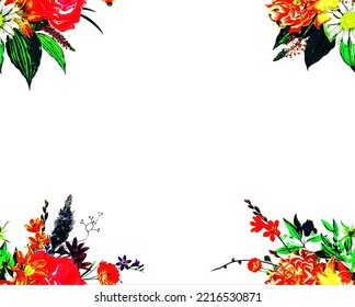 Pattern of flowers on a white background. Vector image.