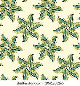 Pattern flowers ornament doodling, marijuana, abstract fantasy ornament, seamless. Hand drawing doodling, contour.