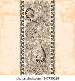 Pattern with flowers. Ornate zentangle texture with abstract flowers. Pattern can be used for wallpaper, pattern fills, web page background, surface textures.