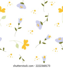 Pattern of flowers in pastel color. Vector