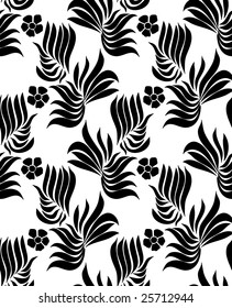 Pattern from the flowers of peach and leaves