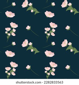 patrón con flores peonías.ilustración vectorial de plantas