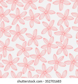 pattern flowers pink on a white background.