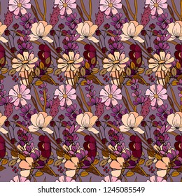 Pattern of flowers. Postcard, greeting card, invitation card. Wallpaper, fabric.