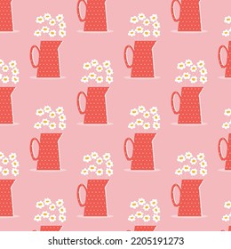 Pattern of flowers in a pot. Can be used as a background.