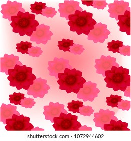 a pattern of flowers of red shades