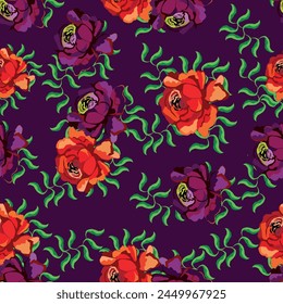 pattern flowers seamless abstract background