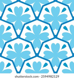 pattern flowers seamless blue colors