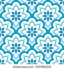 pattern flowers seamless blue colors