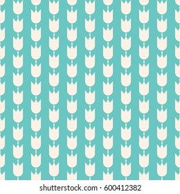 Pattern with flowers. Seamless tiling background. Floral vector icons. Fashion decorative fabric, wrapping paper, banner, print. Flat leaves shape, cute flowers silhouette for girls, womans design