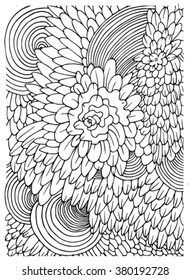 Pattern of flowers. Sketch  flowers. Doodle flowers. Doodles. Pattern abstract.