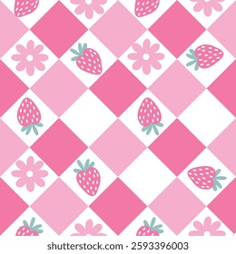 pattern flowers strawberry texture girl
