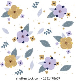 
Pattern of flowers. Suitable for baby bedding, postcards or paintings. Made in vector.