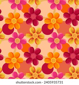 Pattern with flowers. Vector illustration.