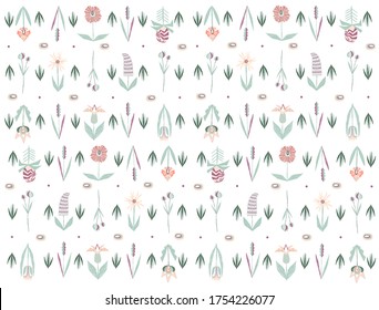 Patrón de flores. Ilustración vectorial de hermosas flores abstractas para impresión de diseño, fondo, embalaje.