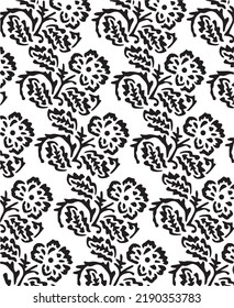 Pattern flowers Vector, Stencil, black and white