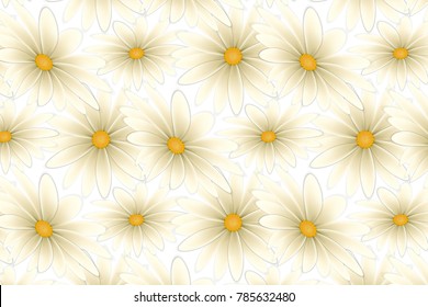 pattern with flowers with white petals
