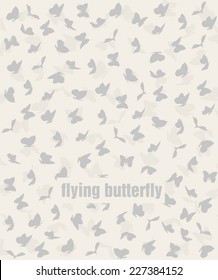 pattern of flying butterflies in pastel colors