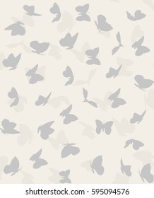 pattern of flying butterflies in pastel colors
