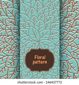 pattern with foliage pattern. Vector illustration. Eco friendly leaf design background