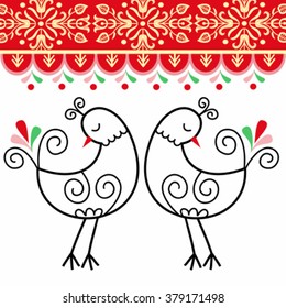 Pattern folk chicken