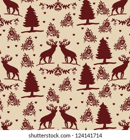 pattern with folk motifs alpine
