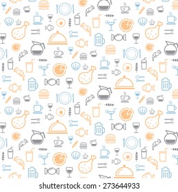 pattern of food and drink outline icon