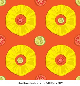 pattern food pineapple tomato cucumber 