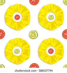 pattern food pineapple tomato cucumber 