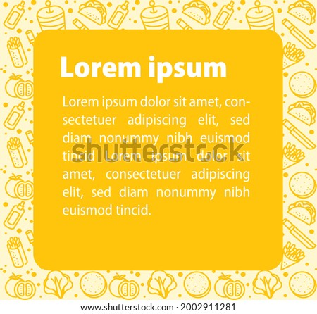 Pattern Food and Snack Vector Icon Yellow