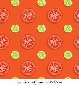 pattern food tomato cucumber 