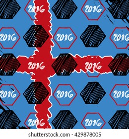 Pattern for football championship. A soccer ball pattern and a Iceland flag. France euro football championship 2016