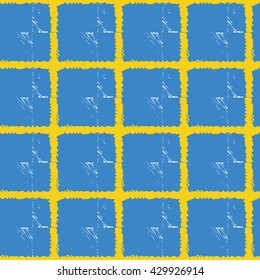 Pattern for football championship. A soccer ball pattern and a Sweden flag. Seamless background