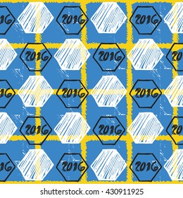 Pattern for football championship. A soccer ball pattern and a Sweden flag. France euro football championship 2016