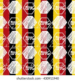 Pattern for football championship. A soccer ball pattern and a Germany flag. France euro football championship 2016