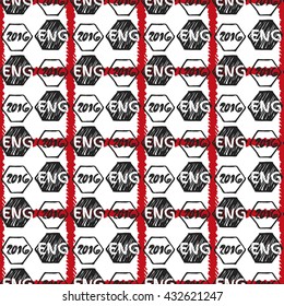 Pattern for football championship. A soccer ball pattern and a England flag. France euro football championship 2016