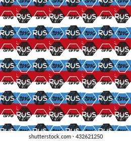 Pattern for football championship. A soccer ball pattern and a Russia flag. France euro football championship 2016