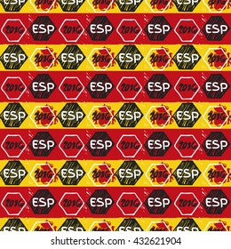 Pattern for football championship. A soccer ball pattern and a Spain flag. France euro football championship 2016