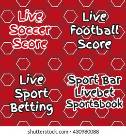 Pattern for football live betting. Vector hand drawn soccer background. Live score pattern.