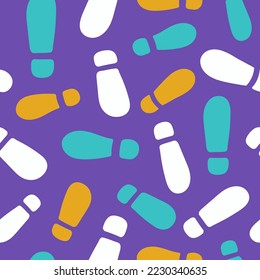 Pattern of footprints. A shoe print. Footprints cartoon. Seamless vector background.