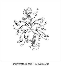 pattern in the form of black branches on a white background