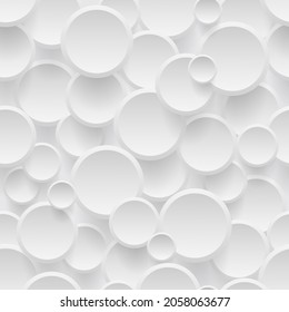 Ein Muster in Form eines Kreises aus weißem Papier mit Schatten auf weißem Hintergrund. Muster. 