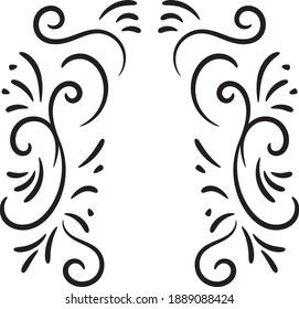 pattern in the form of curls of rounded lines, frame for design postcards